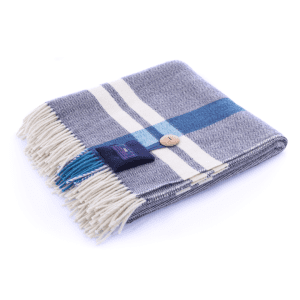 Herringbone Chilcott Blanket - Navy/Cream & Teal