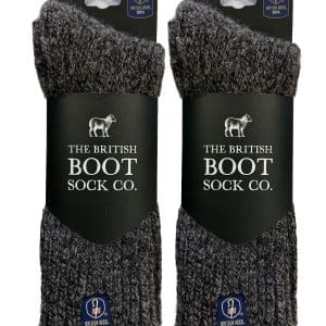 Twin Pack 100% British Wool Luxury Boot Socks