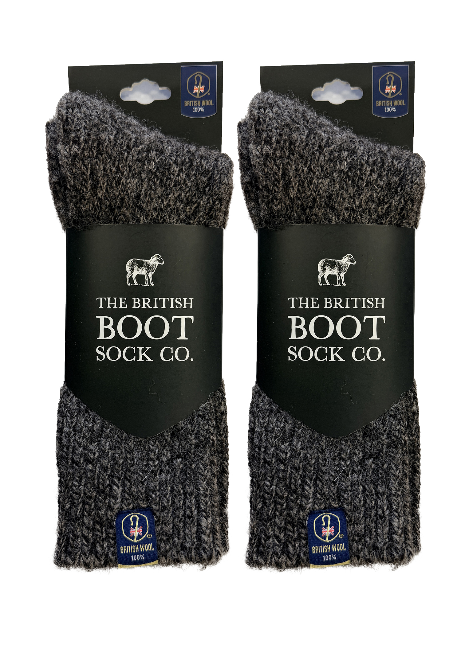 Twin Pack 100% British Wool Luxury Boot Socks